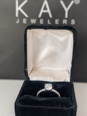 NEW Kay Jewelers 14k White Gold 1.02ctw Lab Created Diamond engagement ring Sz 6